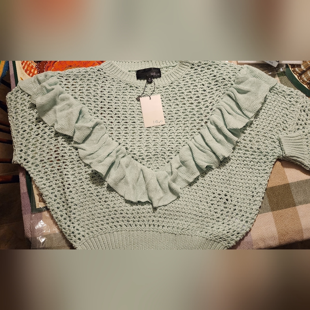 Mint Ruffle Sweater - Picture 8 of 8